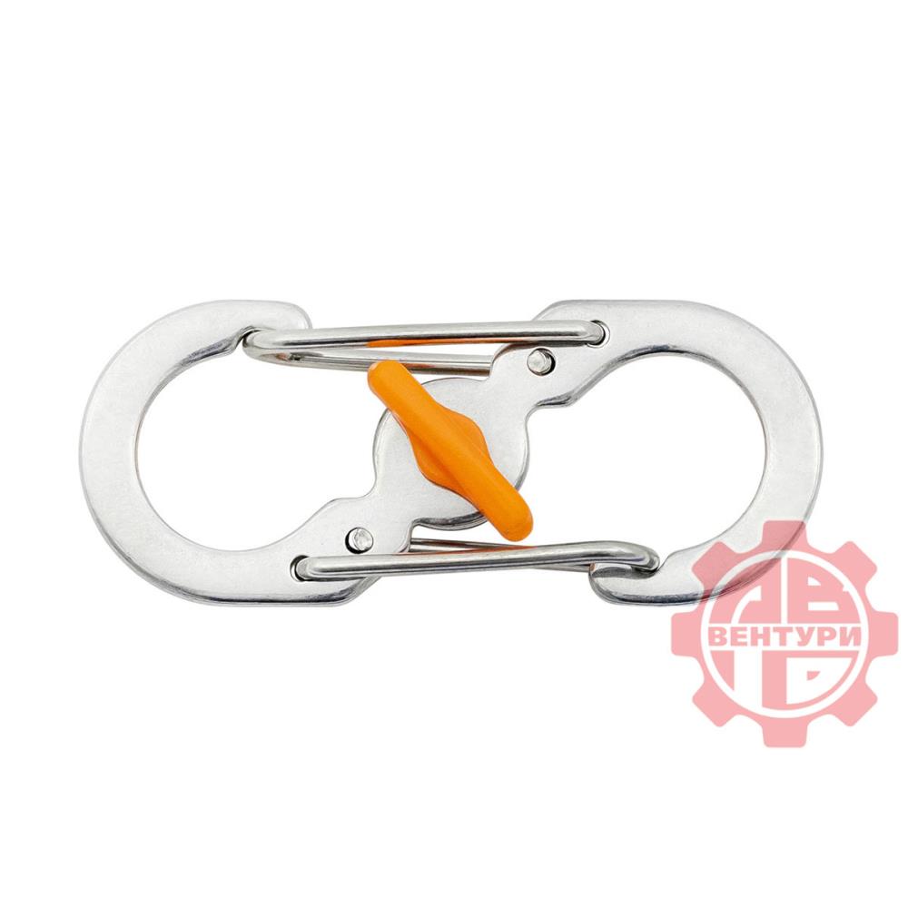 Карабин s-образный с блокировкой 36мм (silver)